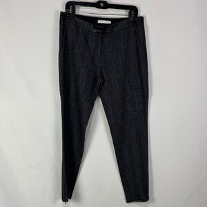 Anne Fontaine Gray Tweed with Leather Trim Pants